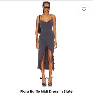 Flora ruffle midi dress ‘More to Come’